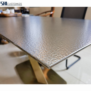 Custom Modern Simple Royal 6 8 10 Seater Dinner Table  Stainless Steel Metal Living Dining Room Table Furniture