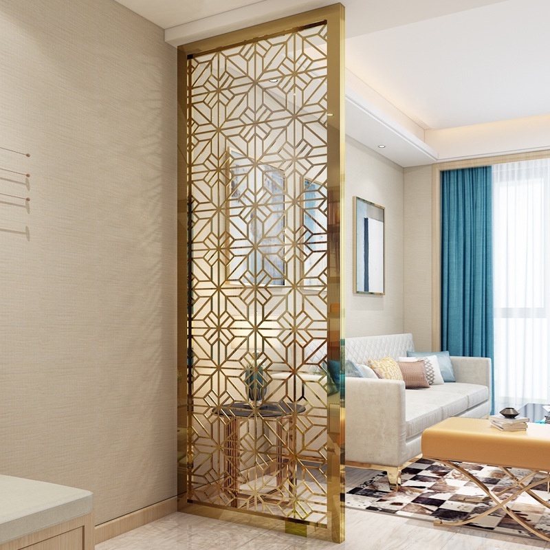 Villa Stainless Steel Hanging Screen Laser Cut Design Room Divider Luxury Metal Partition Wall