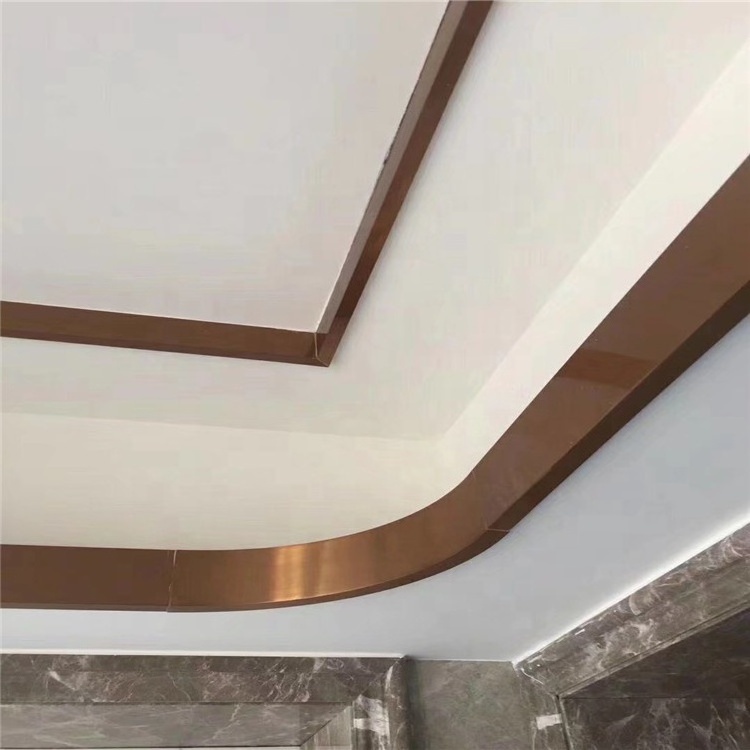 Decorative trims ceiling metal profiles stainless steel curved ceiling frame U channel