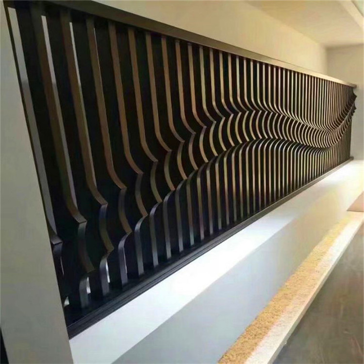 luxury hotel lobby 3D art wall reception metal wall with antique stainless steel partition wall panel