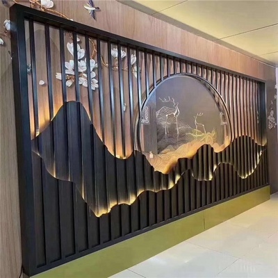 High Quality Modern Stainless Steel Partition Restaurants Premium Wood Aluminum Screens Room Dividers Panel Technics Decoration