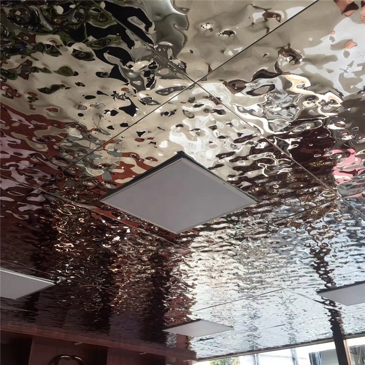 Hot sale mirror water ripple steel sheet embossed hammered stainless steel ceiling panel