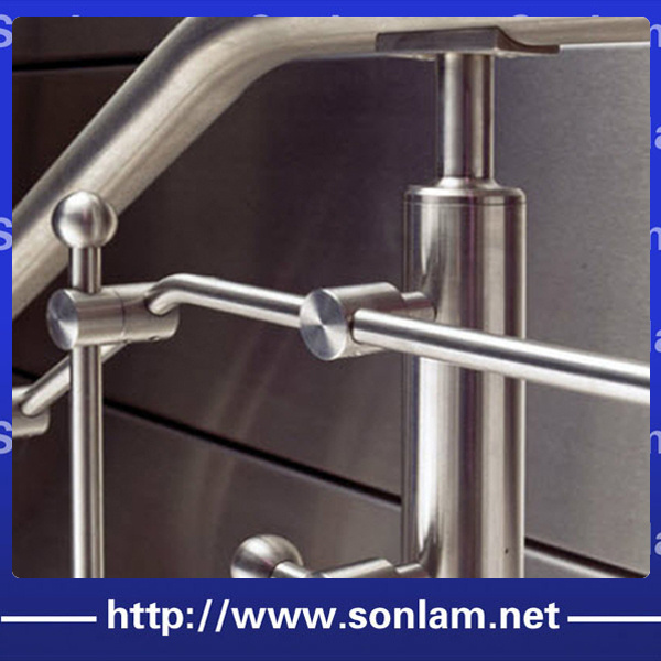 Balustrade Handrail Solid Inox Round Ball Fittings Stainless Steel Staircase Handrail Post Tube End Cap