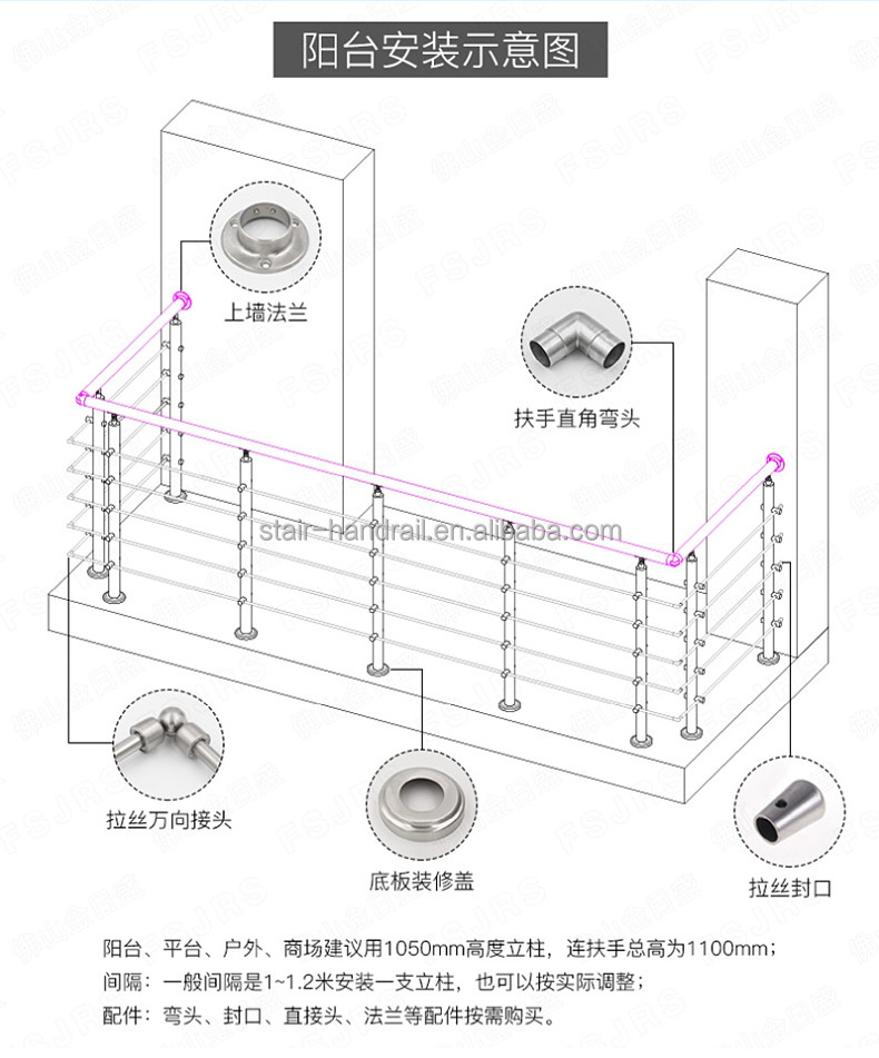 Stainless steel Glass Balcony Balustrade Handrail Glass Clamp Stair Railing Round Square Corner Center Deck Post