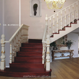 European fashion wooden staircase, beech, oak staircase, solid wood treads, wood railings, TS-206