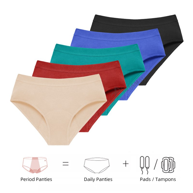 New plus size 4 layers protection bamboo period panties women menstrual underwear pants