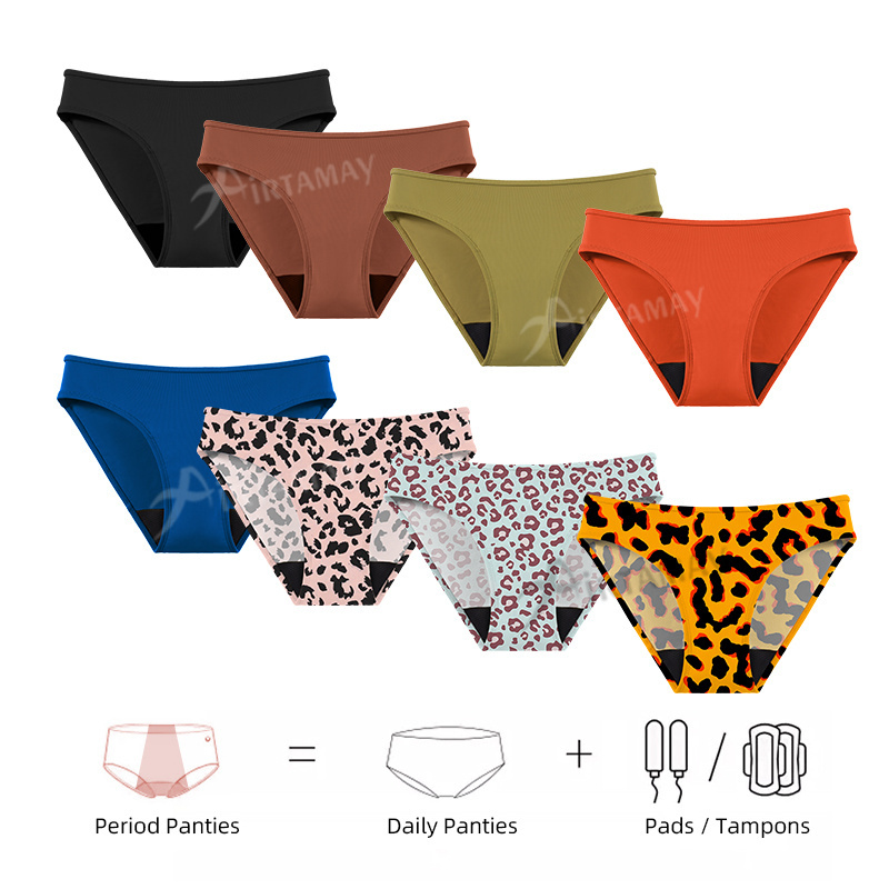 Airtamay 4 Layers Leakproof Menstrual Panties Girls Period Underwear Period Panties Swimwear Bikini Bottom For Women