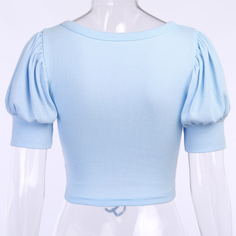 Women Blouse Summer Fashion Ruched Ladies Blouses And Tops Sexy Crop Tops