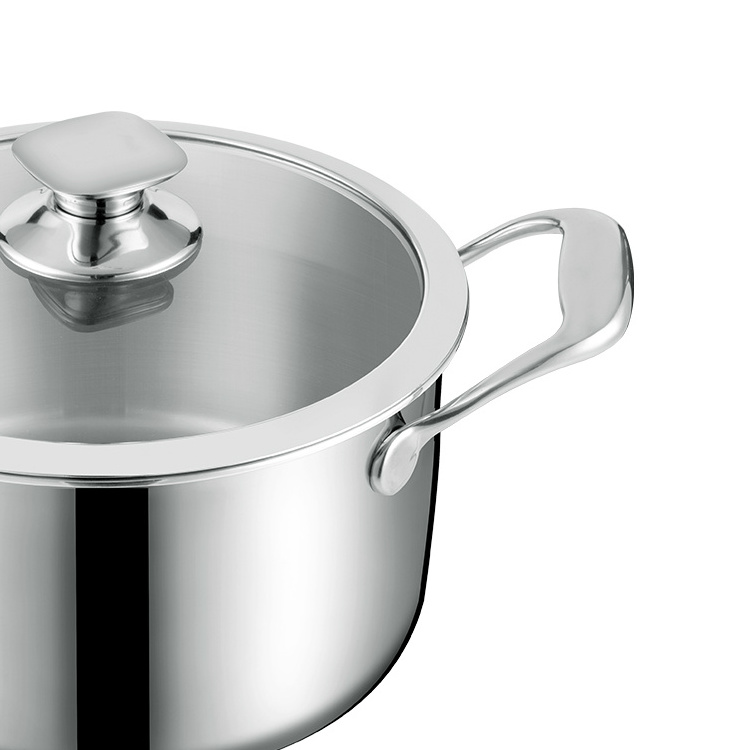 Hot Selling 340 Stainless Steel Cookware Non Stick Cooking Pan 3 Ply Stainless Steel Saucepan