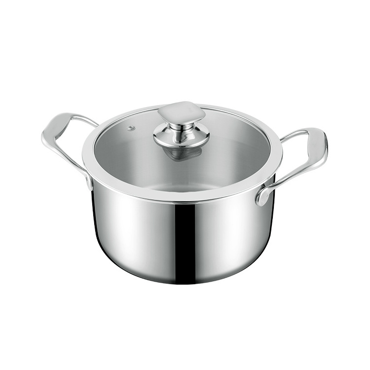 Hot Selling 340 Stainless Steel Cookware Non Stick Cooking Pan 3 Ply Stainless Steel Saucepan