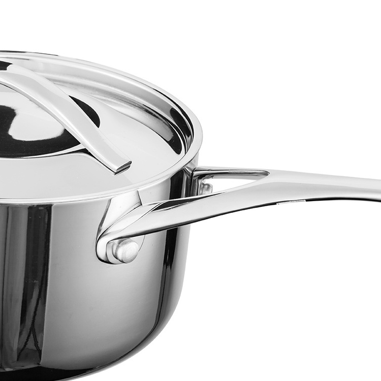 Competitive Price 3QT 3ply 316 Stainless Steel Saucepan Nonstick Sauce Milk Pan With Cover