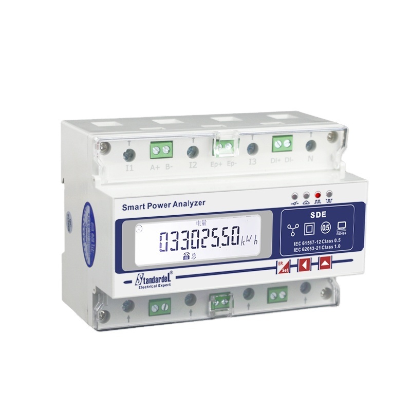 SDE600 16A high accuracy  energy meter RS485 ct & direct input  three phase  three wire 16A dc energy meter smart