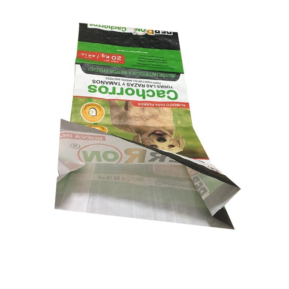 Chinese supplier customized gravure printing plastic cat dog food 16kg 18kg 25kg bag nylon pp woven sack for sale