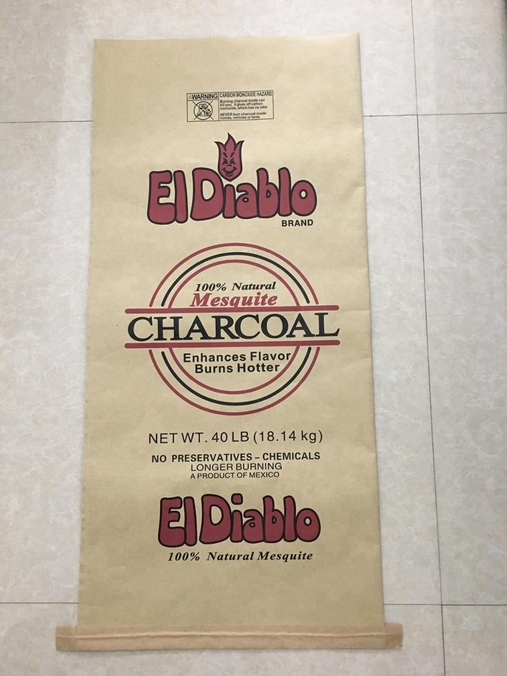 Sacs En Papier Kraft Pour Charbon De Bois 10kg Kraft Paper Agriculture Heat Seal Standard Kraft Paper Bags for Charcoal Open