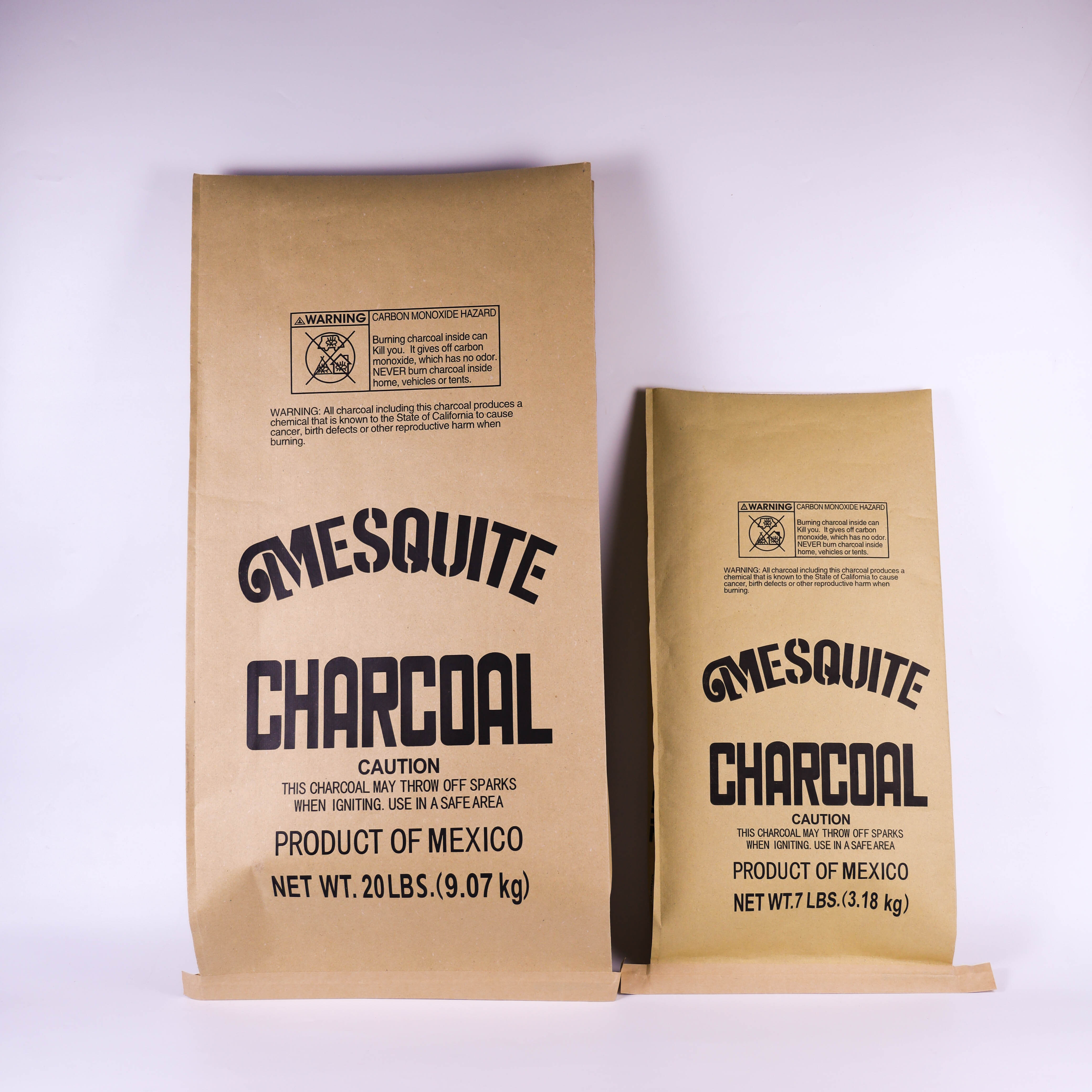 Recyclable Best Seller 3 ply brown kraft paper bags charcoal brown paper Coal Briquette bags