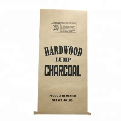 Sacs En Papier Kraft Pour Charbon De Bois 10kg Kraft Paper Agriculture Heat Seal Standard Kraft Paper Bags for Charcoal Open