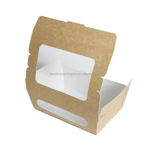 Customized Pizza hamburger Sushi pancake paper box take away food grade paper folded box With Window