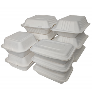 Disposable Sugarcane Food Containers pulp degradable biodegradable bagasse clamshell Lunch Box