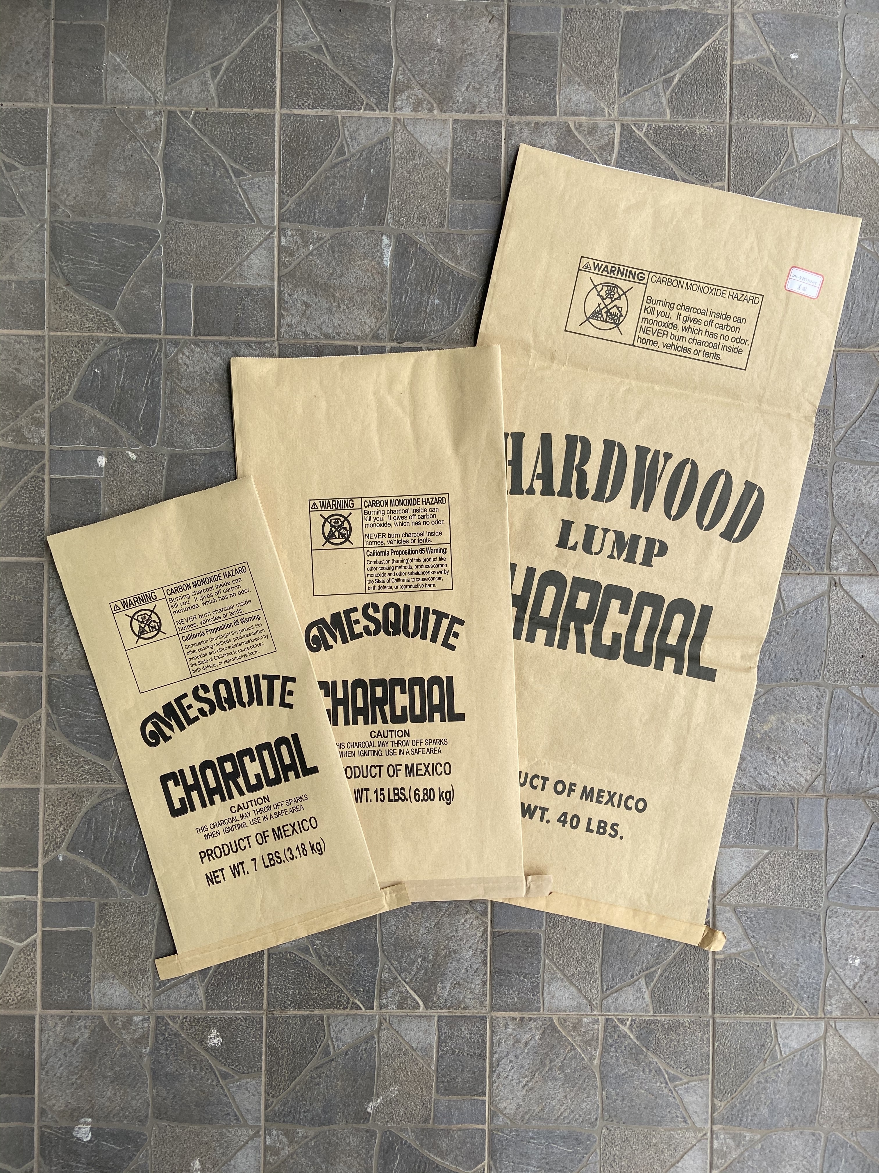 5kg 10kg 20lb 40lb  kraft paper laminated pp woven packaging charcoal bag coal sack barbecue bbq carbon bag