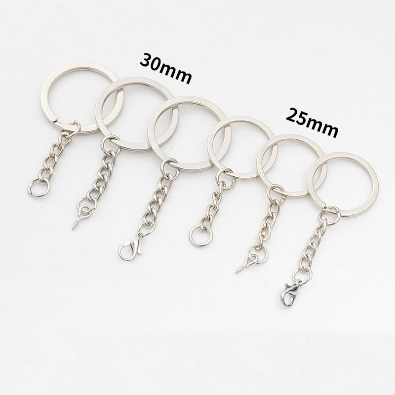 Wholesale Gold Nickel Plating Metal Keychain Split Key Ring With Chain DIY Hardware Accessories Key Chain  Keyrings