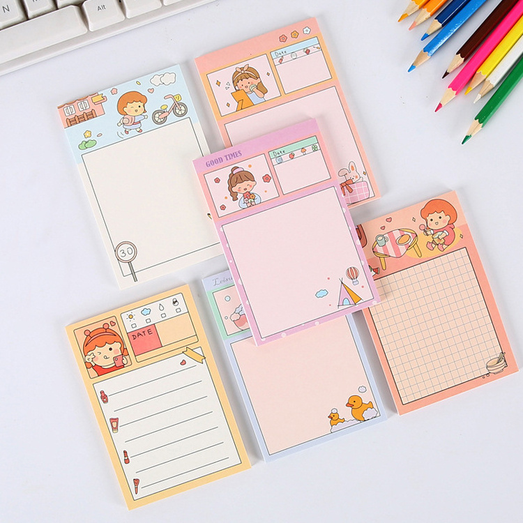 Promotional Memo Pad Paper For Girls Long Cute Kawaii Memo Pads Sticky Note 3d Memo Pads Custom Print