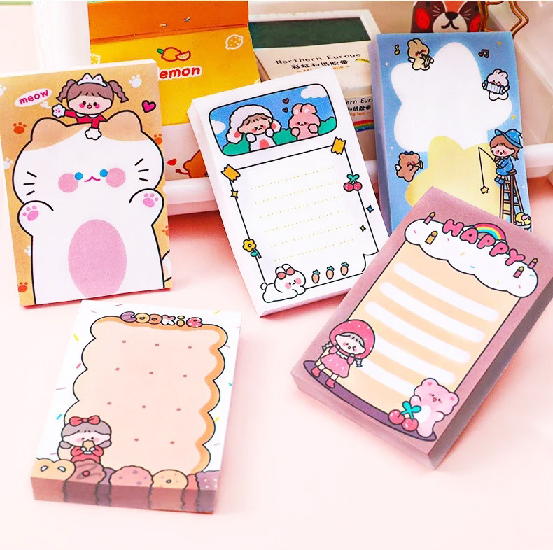 Promotional Memo Pad Paper For Girls Long Cute Kawaii Memo Pads Sticky Note 3d Memo Pads Custom Print