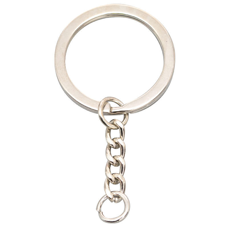 Wholesale Gold Nickel Plating Metal Keychain Split Key Ring With Chain DIY Hardware Accessories Key Chain  Keyrings