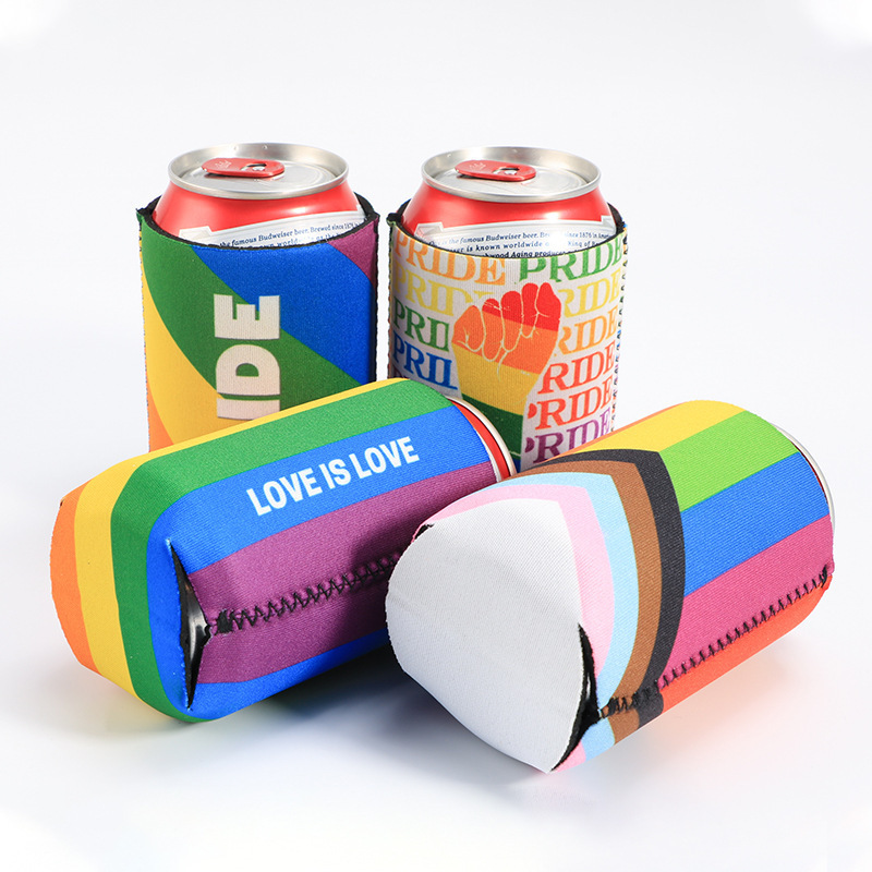 Custom Logo Slim Neoprene Can Cooler Bottle Wine Drink Cooler Sublimation Beer Can Coolers Wholesale