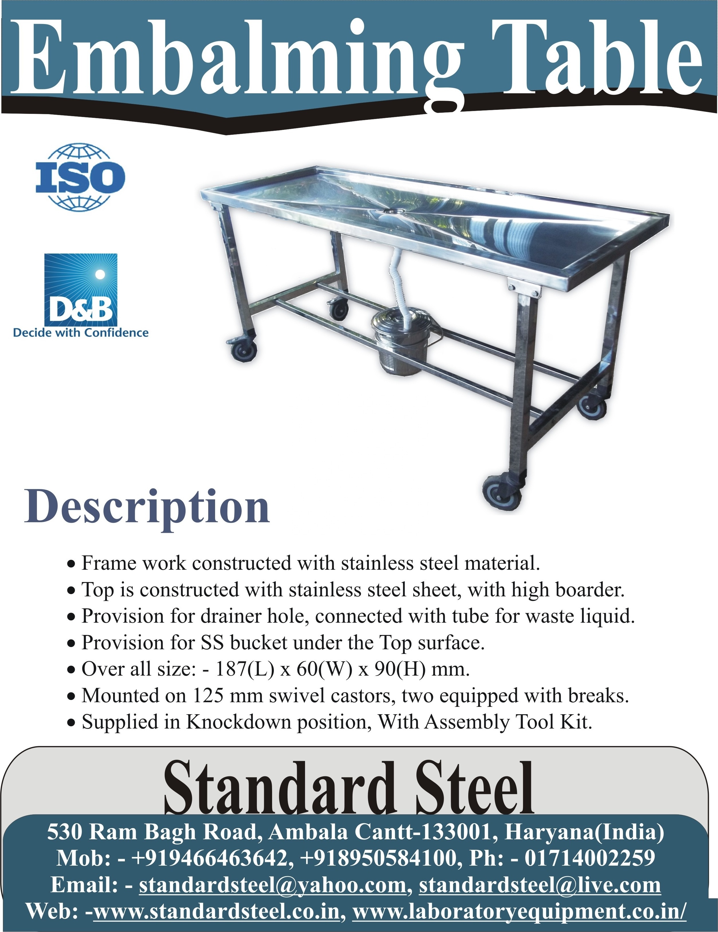 Veterinary operating dissection table steel Embalming Table adjustable Veterinary Animal Autopsy table manufacturer