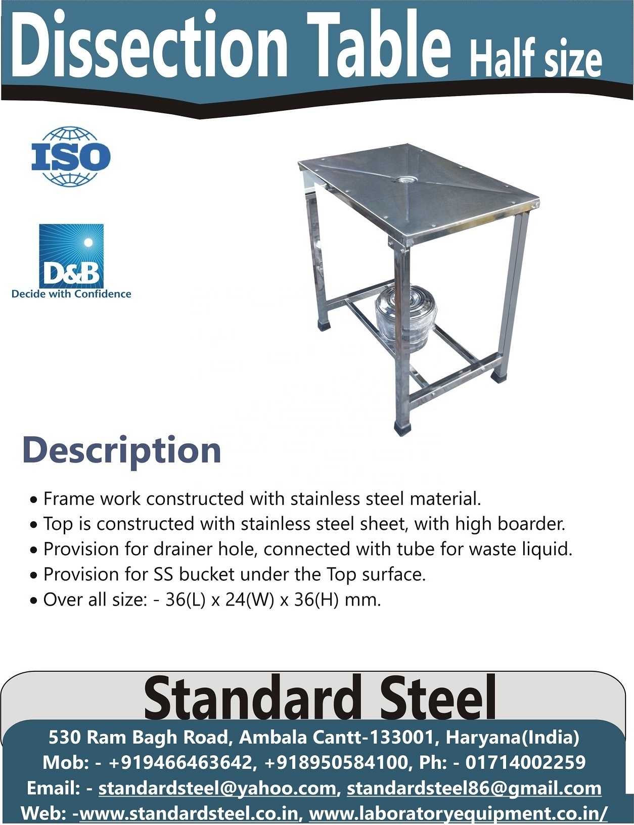 Veterinary operating dissection table steel Embalming Table adjustable Veterinary Animal Autopsy table manufacturer