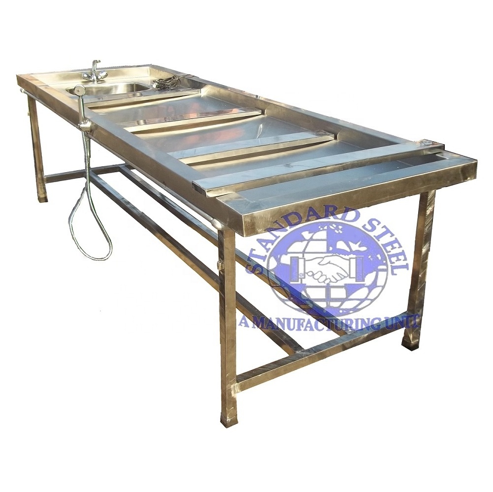 Stainless Steel Autopsy Postmortem Table Mortuary Corpse Dissection Table Postmortem Morgue Dissecting table