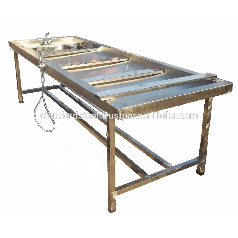 Stainless Steel Autopsy Postmortem Table Mortuary Corpse Dissection Table Postmortem Morgue Dissecting table