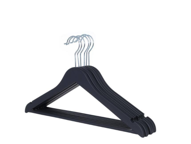 Wholesale heavy duty rubberized non-slip hangers with notches & accessary bar for clothes