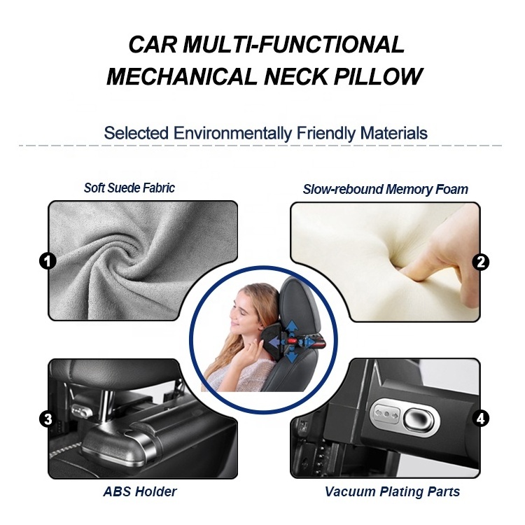 Car Multi-functional Mechanical Neck Pillow For Adjustable Memory Foam Car Seat Pillow