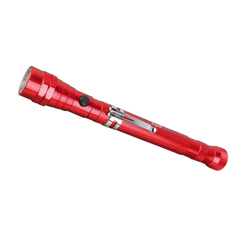 0.5LED Aluminum Telescopic Flexible Magnetic Light pick up tool torch with pen clip