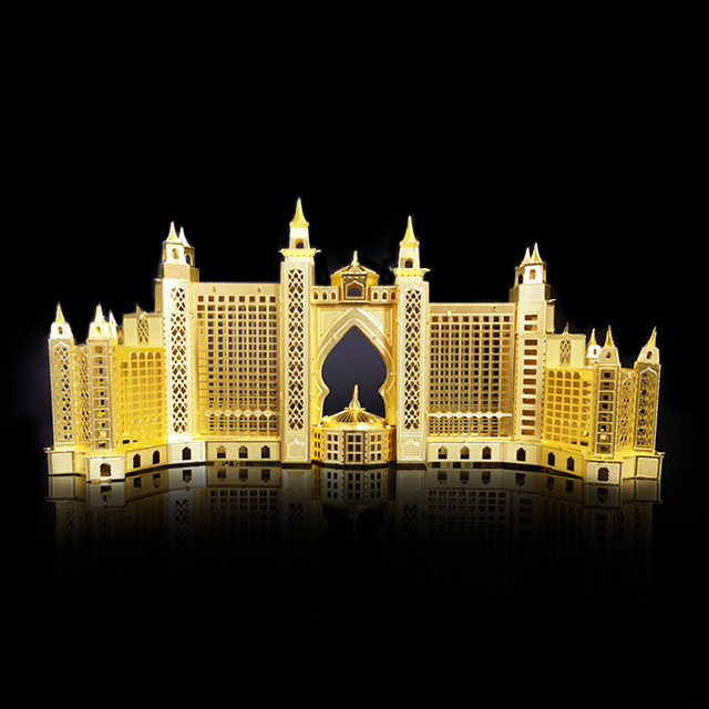 Atlantis Hotel 3D Metal Puzzles Dubai The Palm Buildings Construction Laser Cut Assemble Jigsaw Adult Gifts Toys Collection