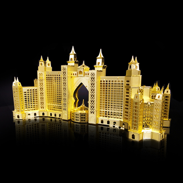 Atlantis Hotel 3D Metal Puzzles Dubai The Palm Buildings Construction Laser Cut Assemble Jigsaw Adult Gifts Toys Collection