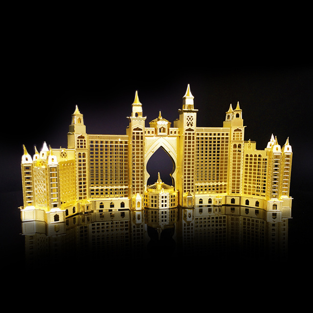 Atlantis Hotel 3D Metal Puzzles Dubai The Palm Buildings Construction Laser Cut Assemble Jigsaw Adult Gifts Toys Collection