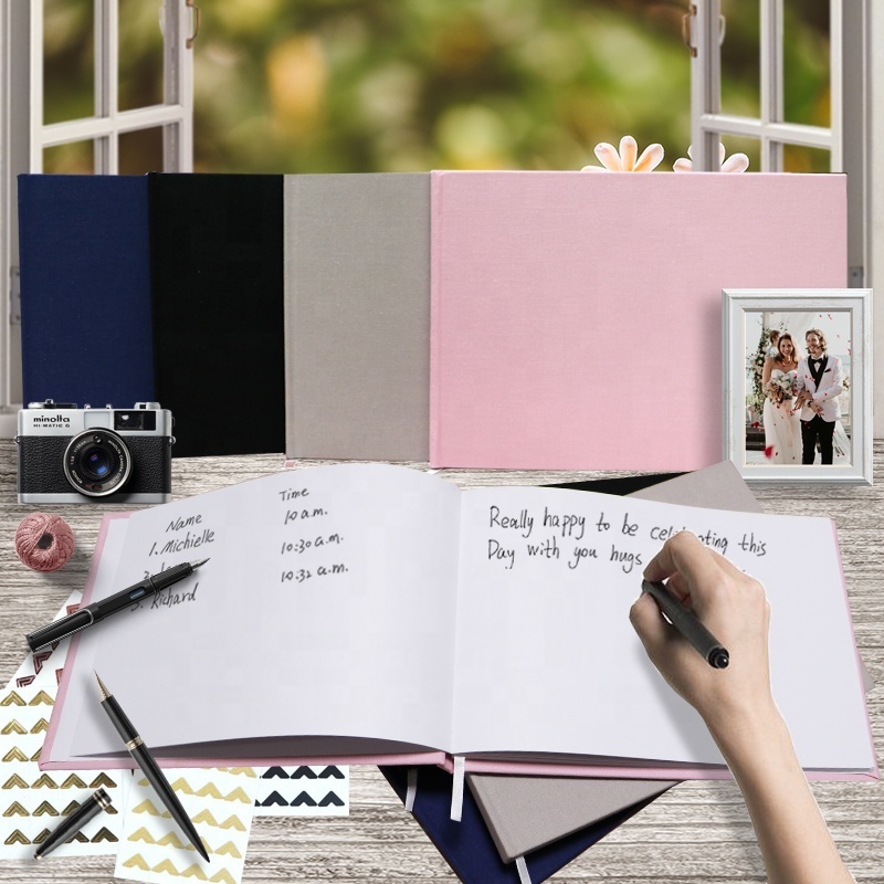 wholesale linen cover blank alternative photo album GUESTBOOK wedding guest book