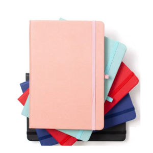 Solid Multi-Color Custom Logo Elastic Band With Pen Slot PU Cover Leather A5 Diary Business Notebook