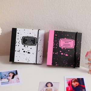 kpop 1'' 2'' 3'' inch glue bound 3 O ring binder mini instax photo album book composition book with elastic band