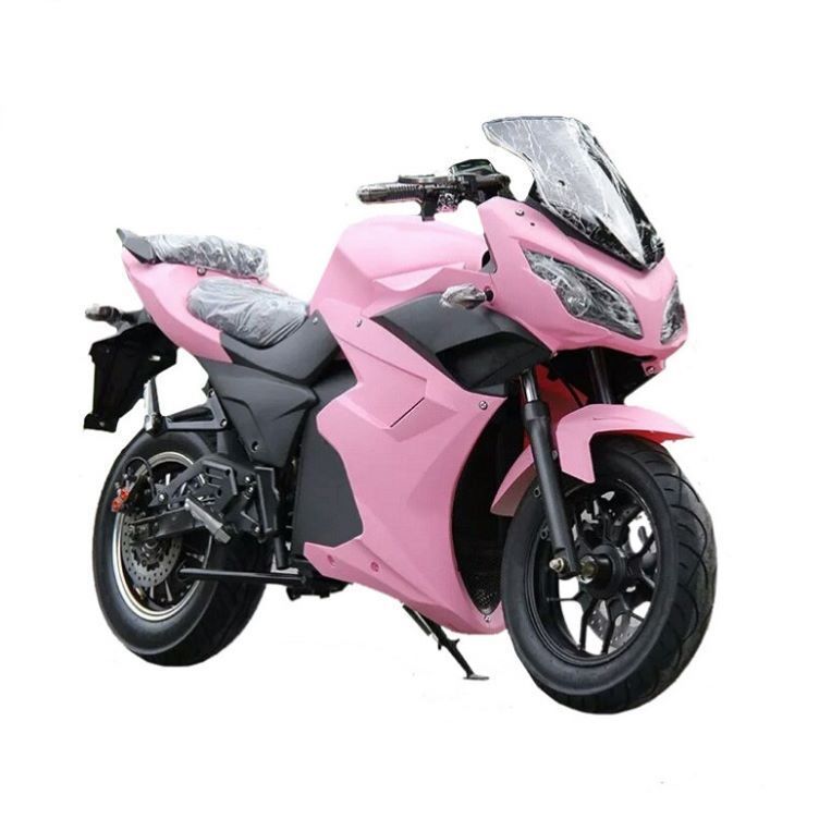 New arrival Pink color adult racing electric motorcycle 110km/h with 5000w motor