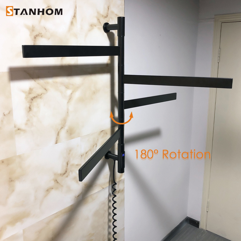 STANHOM Wall Mounted Bathroom Electric Heated Stainless Steel Towel Racks