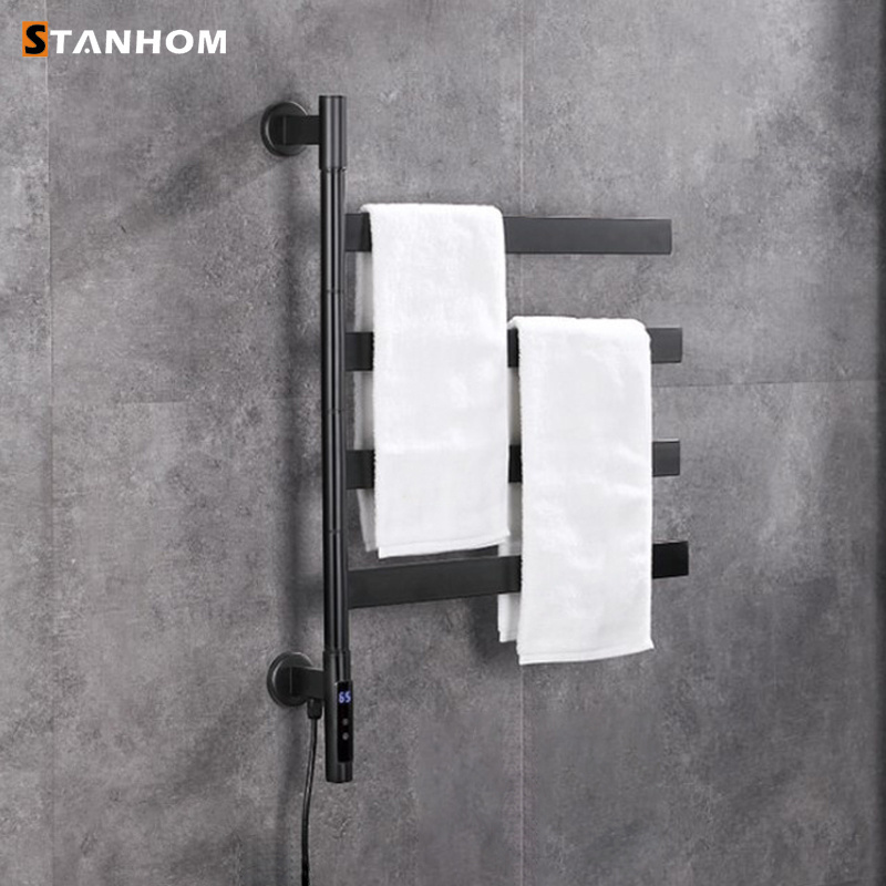 STANHOM Wall Mounted Bathroom Electric Heated Stainless Steel Towel Racks