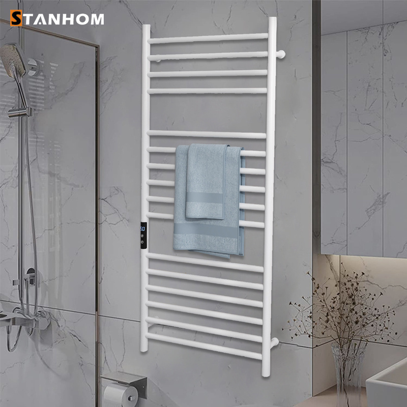 STANHOM Bathroom Stainless Steel Black Smart Electric Heated Towel Racks