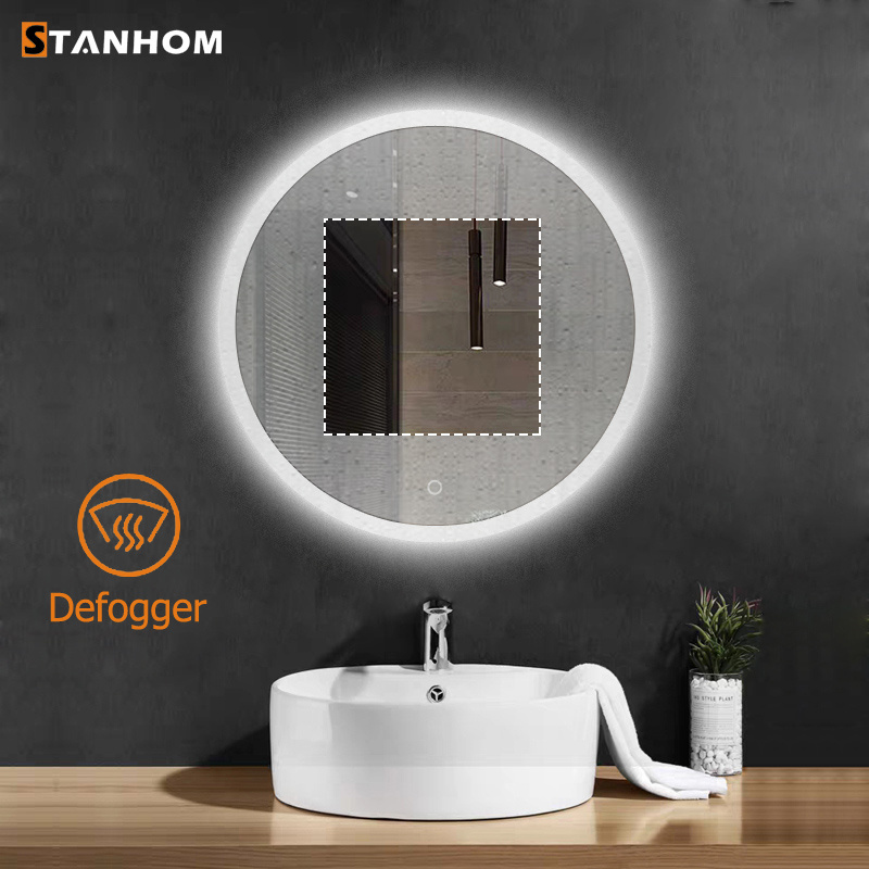 STANHOM Wall Round Bathroom Mirror with LED Light