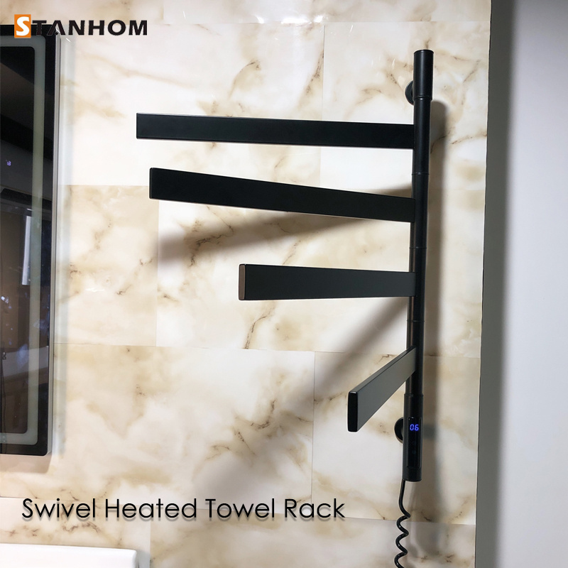 STANHOM Wall Mounted Bathroom Electric Heated Stainless Steel Towel Racks