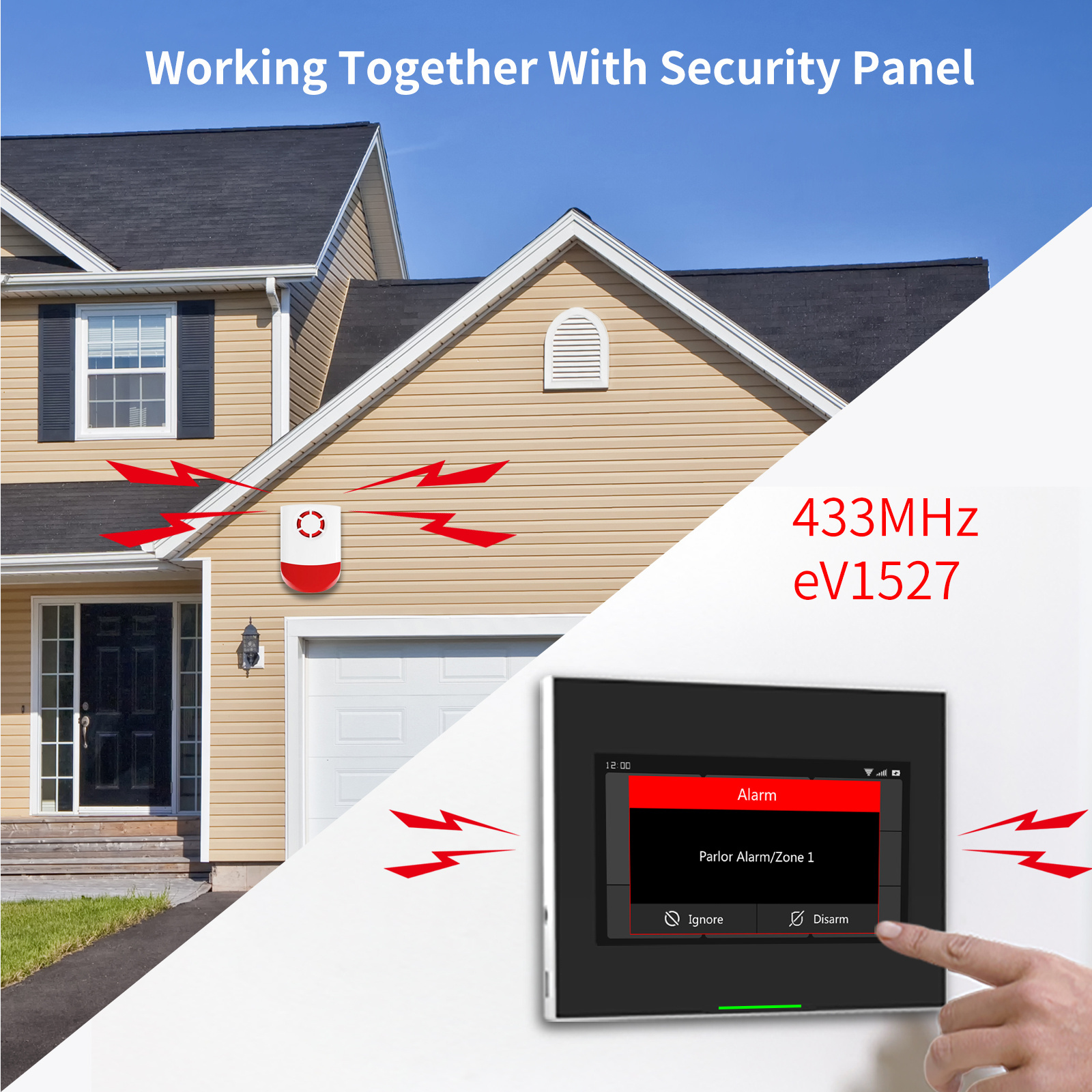 Outdoor Wireless Siren 433MHz Home Alarm Security System