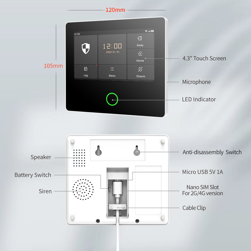 staniot WiFi Wireless Smart Security Home Alarm System Kit 433MHz 2G GSM Door Sensor Motion Sensor Remote Control Online Upgrade