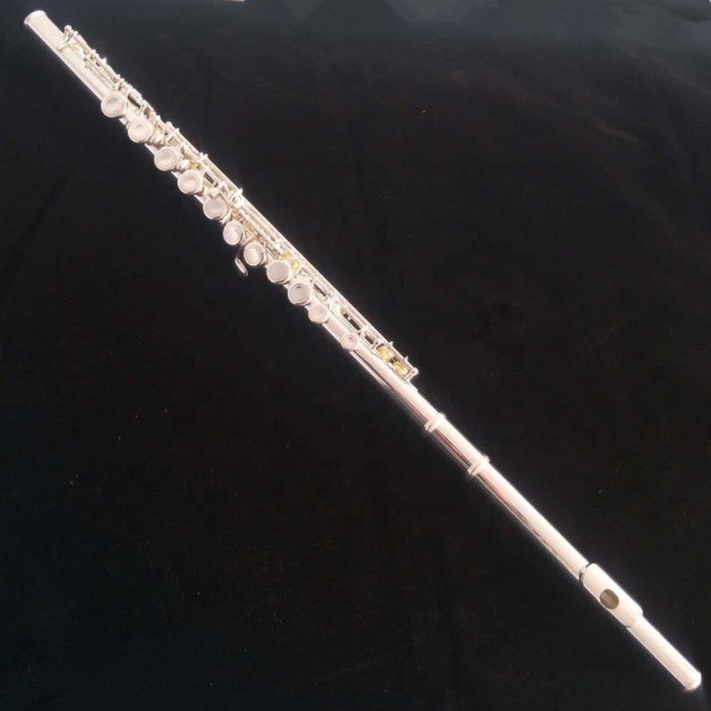 Professional flute closed holes  16 holes/17 holes  silver plated flute for sale playing stage wind instruments